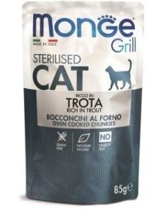 Cat Grill Pouch пауч для стерилизованных кошек Форель 85 г Monge