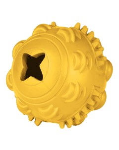 Игрушка для собак мяч с шипами с ароматом сливок 8 см Желтый Mr.kranch