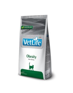 Vet Life Cat Obesity корм для кошек при ожирении Диетический 2 кг Farmina vet life
