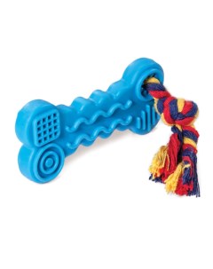 Игрушка для собак из цельнолитой резины Косточка с веревкой (16,5 см., В ассортименте) Триол
