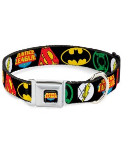 Ошейник "Лига Справедливости лого 2" с металической застёжкой (23-38 см., Разноцветный) Buckle-down