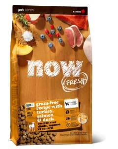 Fresh Adult Recipe Grain Free корм беззерновой для взрослых собак Индейка утка и овощи 1 59 кг Now