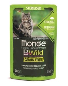 Bwild Cat Grain free пауч для кошек Кабан с овощами 85 г Monge