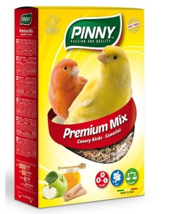 Premium Menu полнорационный корм для канареек Фрукты бисквиты и витамины 800 г Pinny