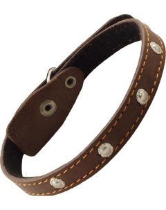 Ошейник кожаный на синтепоне с украшением (40 см.) Gamma