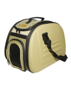 Складная сумка переноска бежевая для собак и кошек до 6 кг 46 х 32 х 30 см Ibiyaya