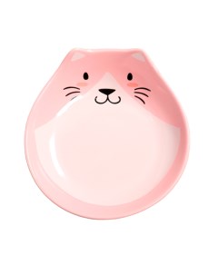 Миска керамическая мордочка кошки 200 мл Розовая Mr.kranch