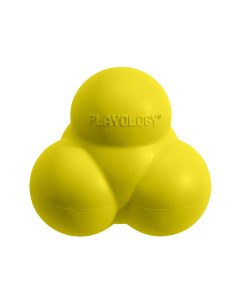 Squeaky Bounce Ball жевательный тройной мяч с пищалкой и с ароматом курицы Желтый Playology