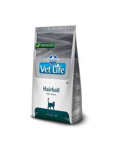 Vet Life Cat Hairball корм для выведения комочков шерсти у кошек Диетический 400 гр Farmina vet life