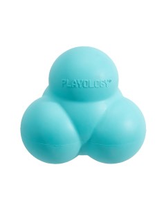 Squeaky Bounce Ball жевательный тройной мяч с пищалкой и с ароматом арахиса Голубой Playology
