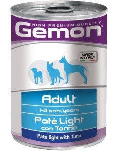 Dog Light консервы для собак облегченный паштет Тунец 400 гр Gemon