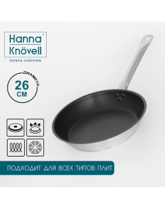 Сковорода из нержавеющей стали d 26 см h 5 см толщина стенки 0 6 мм длина ручки 25 см антипригарное  Hanna knovell