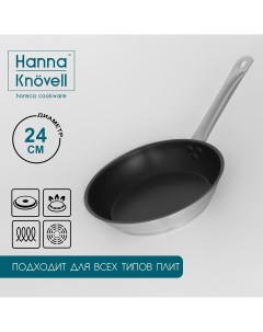 Сковорода из нержавеющей стали d 24 см h 5 5 толщина стенки 0 6 мм длина ручки 21 5 см антипригарное Hanna knovell