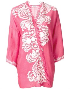 P a r o s h пиджак кимоно с контрастной вышивкой один размер розовый Parosh