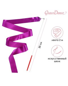 Лента гимнастическая с палочкой 2 м цвет фиолетовый Grace dance