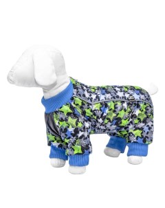 Флисовый комбинезон для собак малых пород с синими и салатовыми звездами M Yami-yami одежда