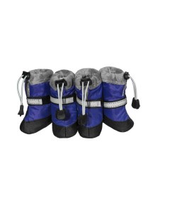 Утеплённые ботинки для собак васильковые со светоотражающей полосой XXL Yami-yami