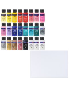 Набор Краски акриловые для техники Флюид Арт НАБОР 22 цвета 24 штуки по 60 мл Холст на картоне Combo