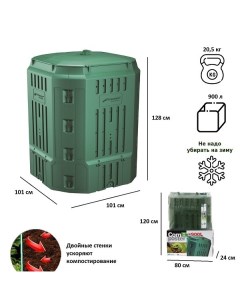 Компостер Compothermo 900 л зеленый Prosperplast