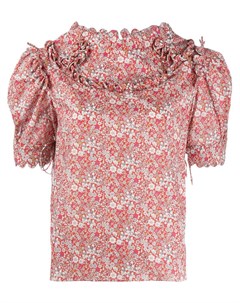Horror vacui блузка с цветочным принтом и оборками Horror vacui