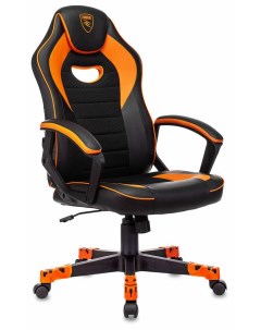 Кресло Game 16 текстиль эко кожа черный оранжевый Zombie