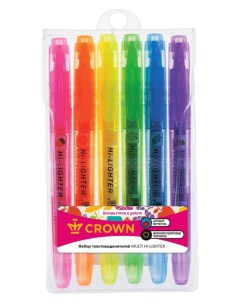 Набор текстовыделителей Multi Hi Lighter Aroma 1 4мм 6 цветов Crown