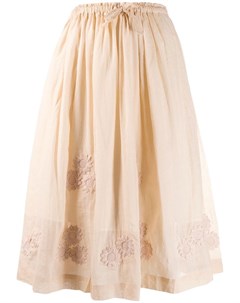 Innika choo длинная юбка с цветочной вышивкой нейтральные цвета Innika choo