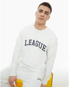Белый свитшот с надписью League Gloria jeans