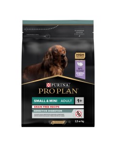 Корм grain Free Formula беззерновой для взрослых собак мелких и карликовых пород с чувствительным пи Purina pro plan