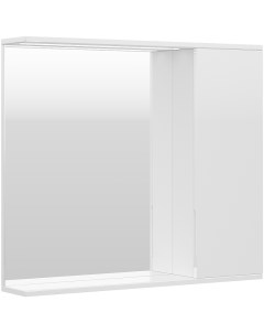Зеркало со шкафом Lake 80 R zsLAKE80 R 01 с подсветкой Белое Волна