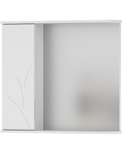 Зеркало со шкафом Adel 80 L zsADEL80 L 01 с подсветкой Белое Волна