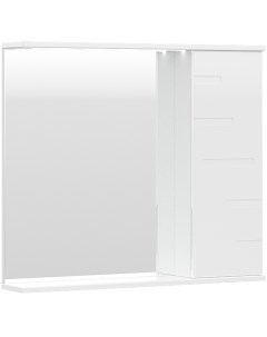 Зеркало со шкафом Joli 80 R zsJOLI80 R 01 с подсветкой Белое Волна