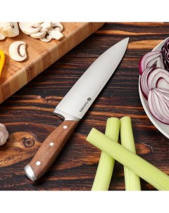 Нож кухонный Wood шеф нож нержавеющая сталь 20 см рукоятка дерево 160939 1 Daniks