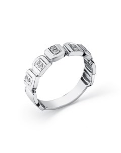 Кольцо с 10 бриллиантами из белого золота Мастер бриллиант