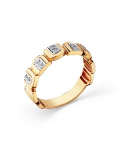 Кольцо с 10 бриллиантами из красного золота Мастер бриллиант