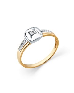 Кольцо с 9 бриллиантами из комбинированного золота Мастер бриллиант