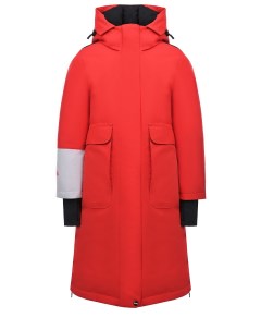 Красное пуховое пальто с капюшоном детское Bask