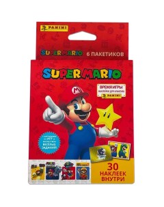 Набор коллекционных наклеек Супер Марио 6 пакетиков Panini
