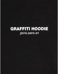 Чёрное худи с надписями для девочки Gloria jeans