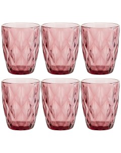 Набор стаканов Ромбо розовый 6 шт 240 мл стекло Lefard