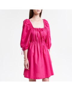 Розовое платье мини с рукавами буф Fligel