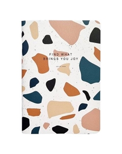 Тетрадь общая Terrazzo, 150х210 мм, 48 листов, клетка, мягкий переплет, скрепка Be smart