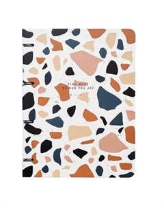 Тетрадь общая Terrazzo, 240х310 мм, 120 листов, клетка, кольцевой механизм, картон Be smart