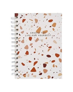 Тетрадь общая Terrazzo, 144х204 мм, 120 листов, клетка, твердый переплет, спираль Be smart