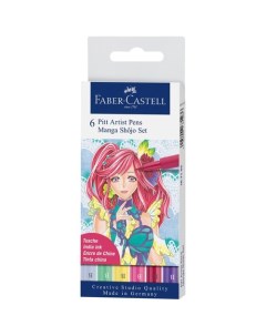 Набор капиллярных ручек Pitt Artist Pens Manga Shojo Brush ассорти 6шт пластик Faber-castell