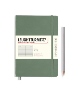 Записная книжка Leuchtturm A5 в линейку 123 страницы оливковая мягкая обложка Leuchtturm1917