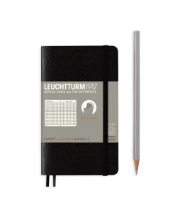 Записная книжка Leuchtturm Pocket A6 в клетку черная 123 страницы мягкая обложка Leuchtturm1917
