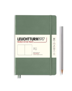 Записная книжка Leuchtturm A5 нелинованный 123 страницы оливковая мягкая обложка Leuchtturm1917