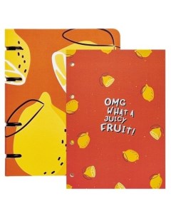 Тетрадь общая и блокнот Fruits в клетку 80 листов на кольцах Be smart