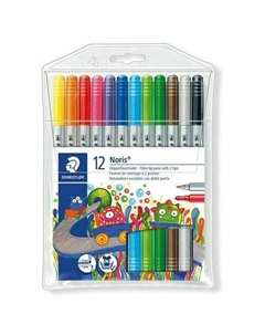 Фломастеры двусторонние Noris Club, 12 штук Республика